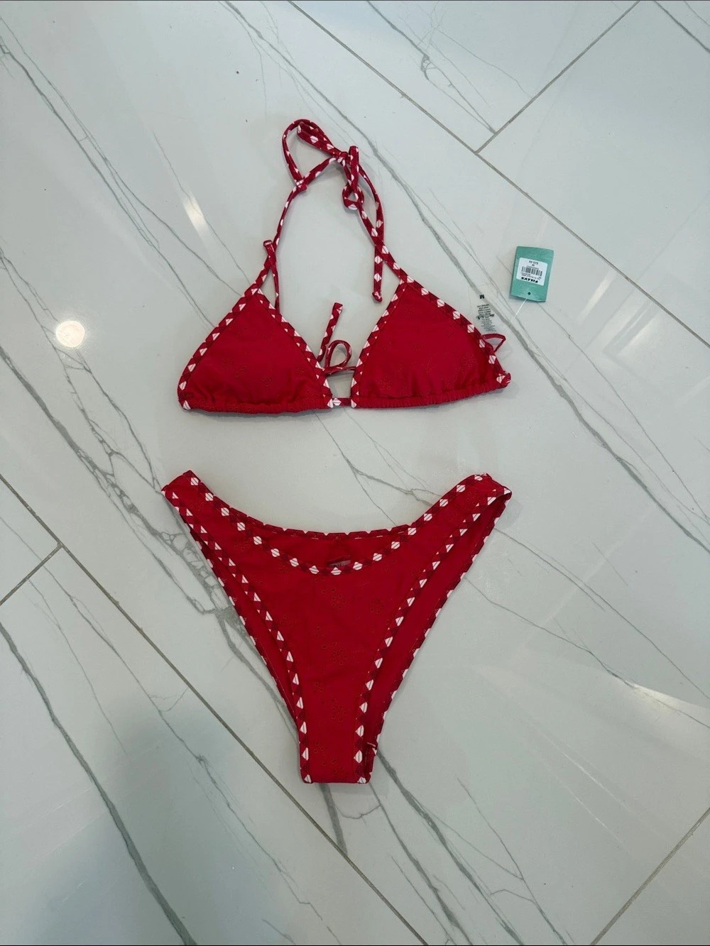 Tilly Red Polka Dot Bikini Size Medium NWT